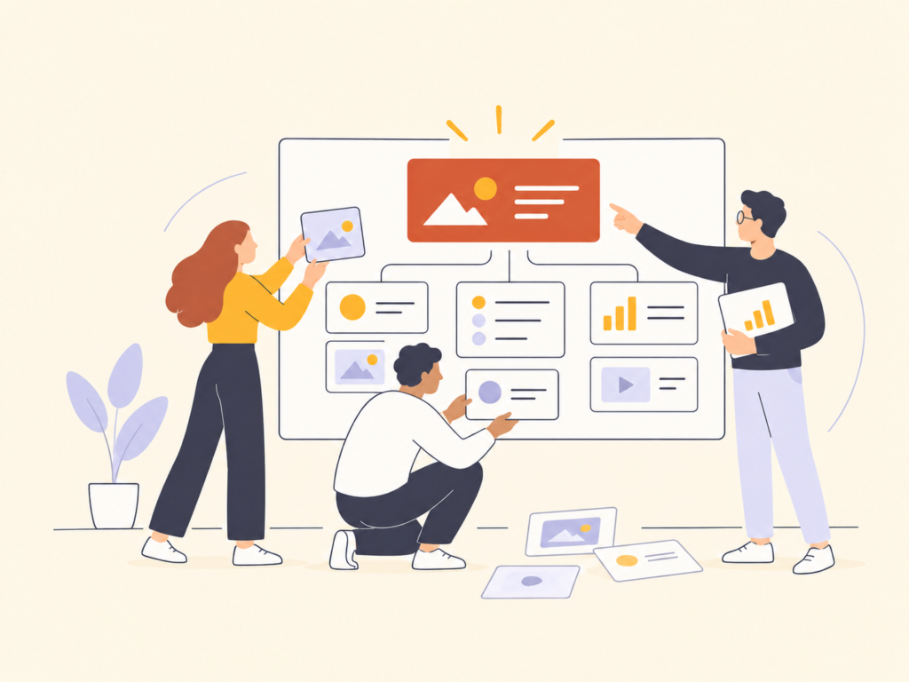 A copper-haired leader aligning a team around a shared product direction